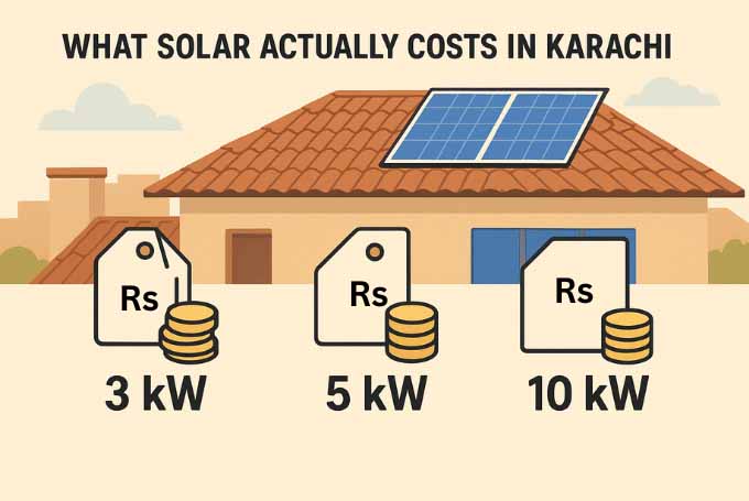 Price comparison of different solar system sizes for homes in Karachi to figure out how much we can Save by going Solar.